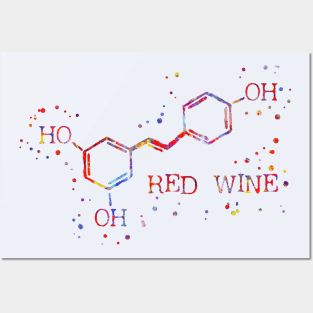 Red wine molecule, Posters and Art